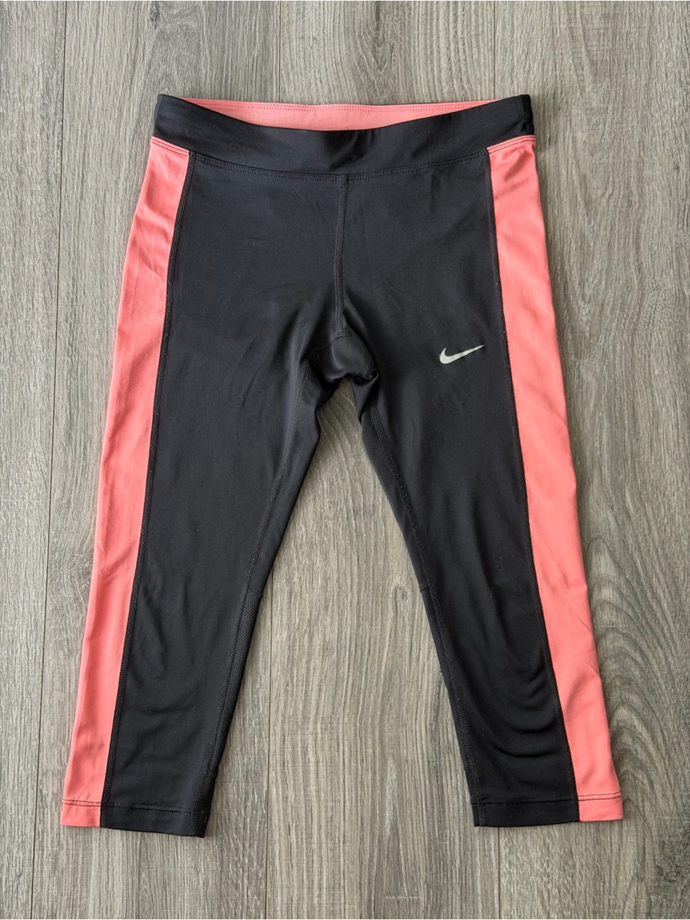 Nike Black Leggings w/Coral Side Panels